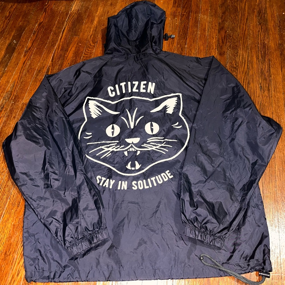 XL Rare Citizen Stay in Solitude Run for Cover Records Navy Blue Windbreaker - Picture 5 of 7